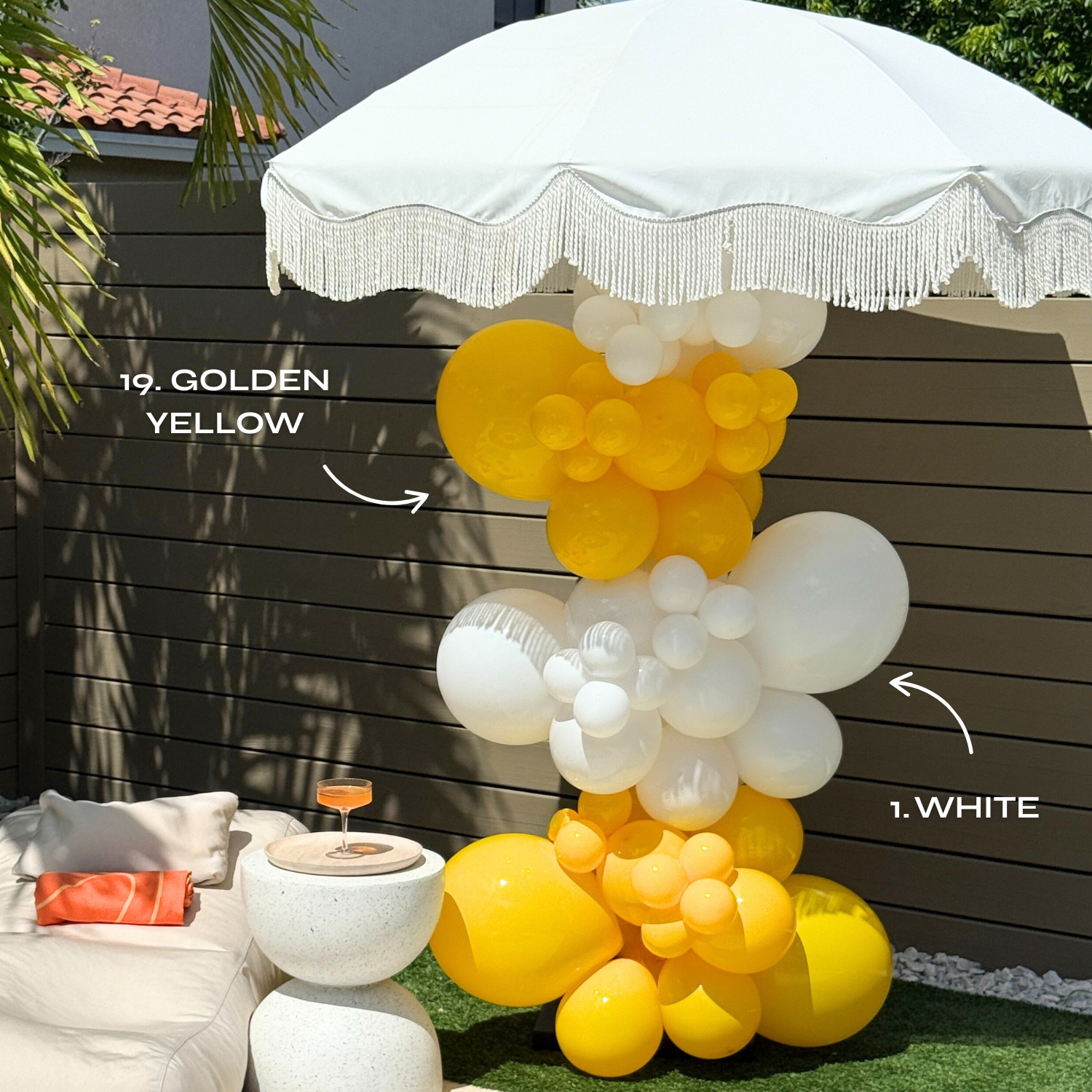 SUMMER GARLAND - WHITE AND GOLDEN YELLOW
