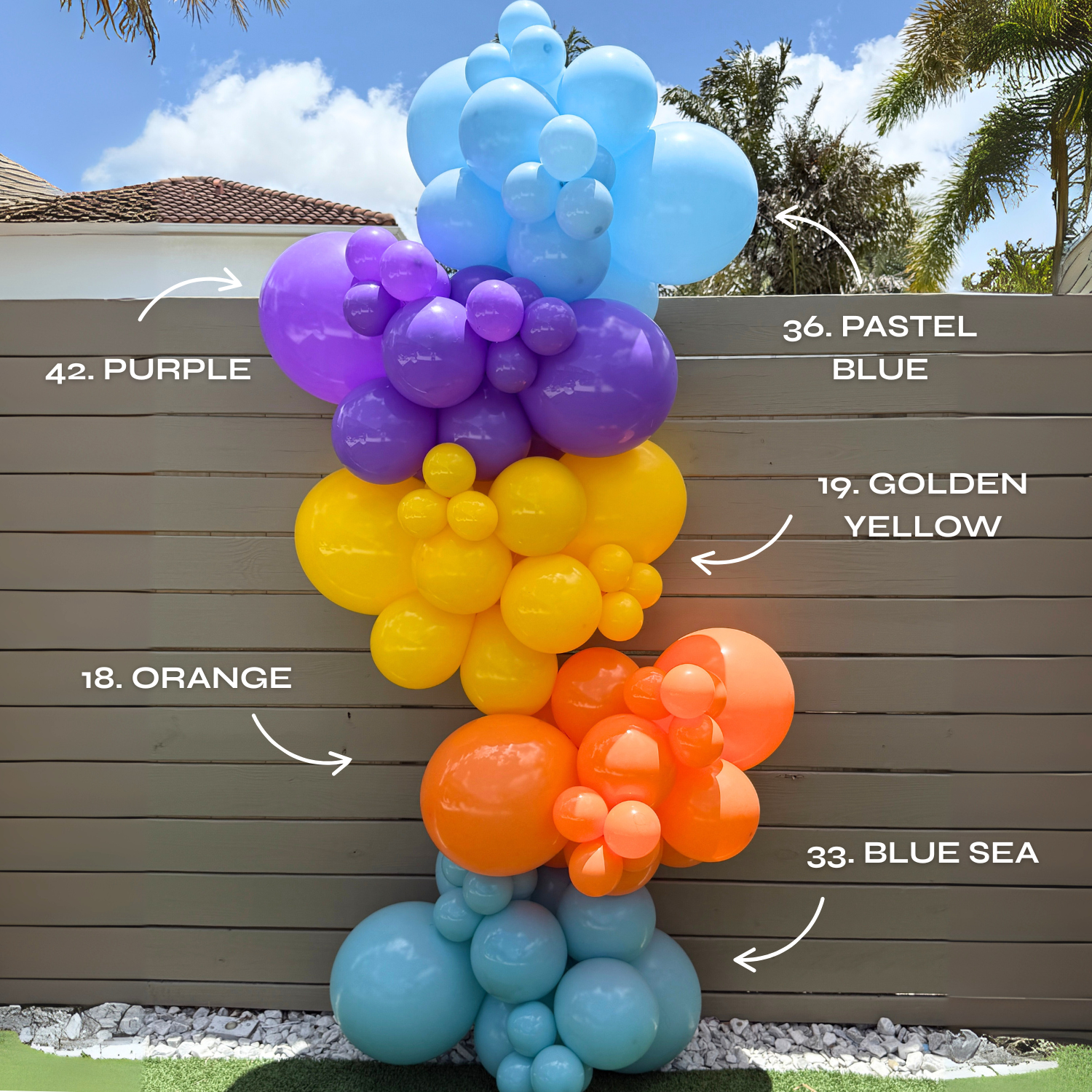 SUMMER GARLAND - ORANGE, PURPLE, GOLDEN YELLOW & BLUES