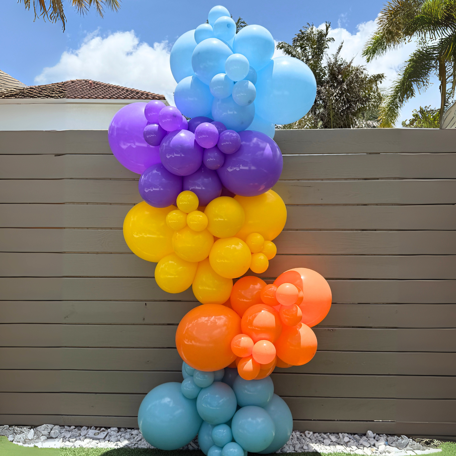 SUMMER GARLAND - ORANGE, PURPLE, GOLDEN YELLOW & BLUES