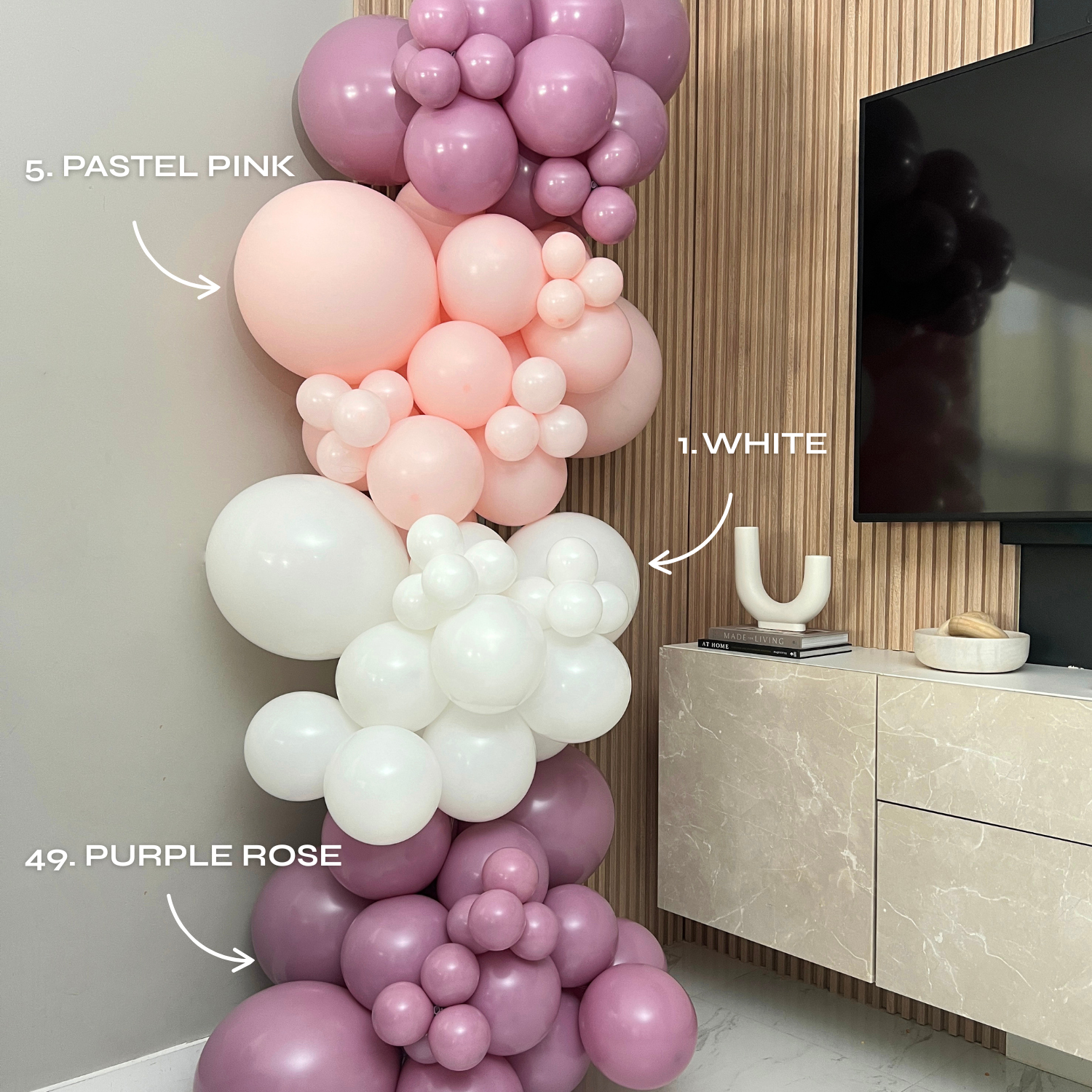 POP UP Balloon Garland Kit - Pink & Purple Rose