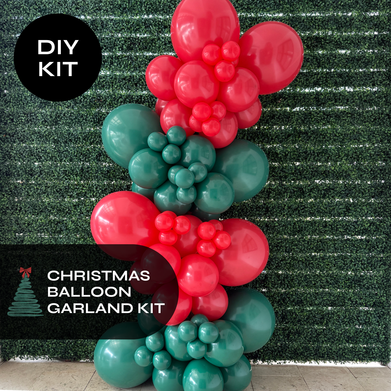 Christmas Balloon Garland Kit - Red & Deep Green