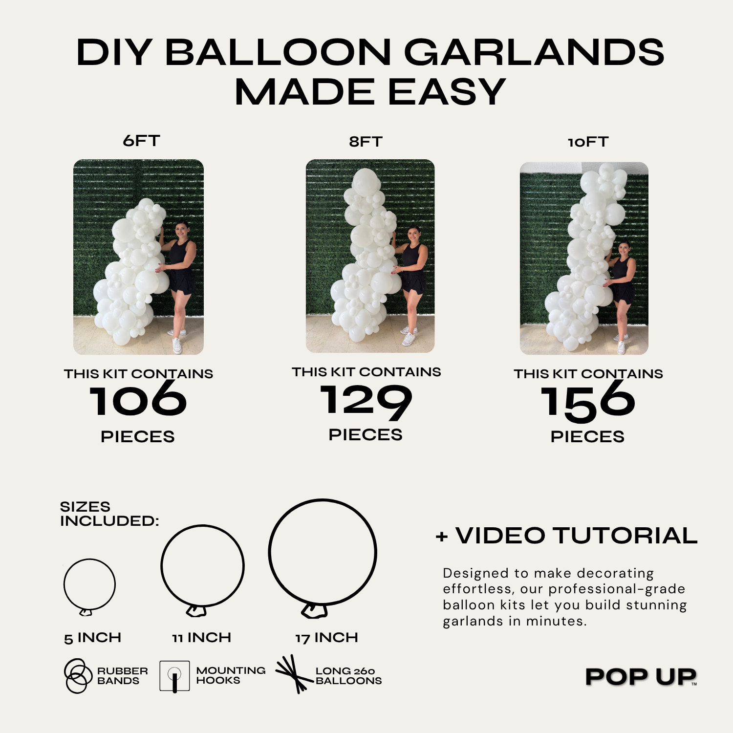 Christmas Balloon Garland Kit - Red, White, Pastel Pink & Mint