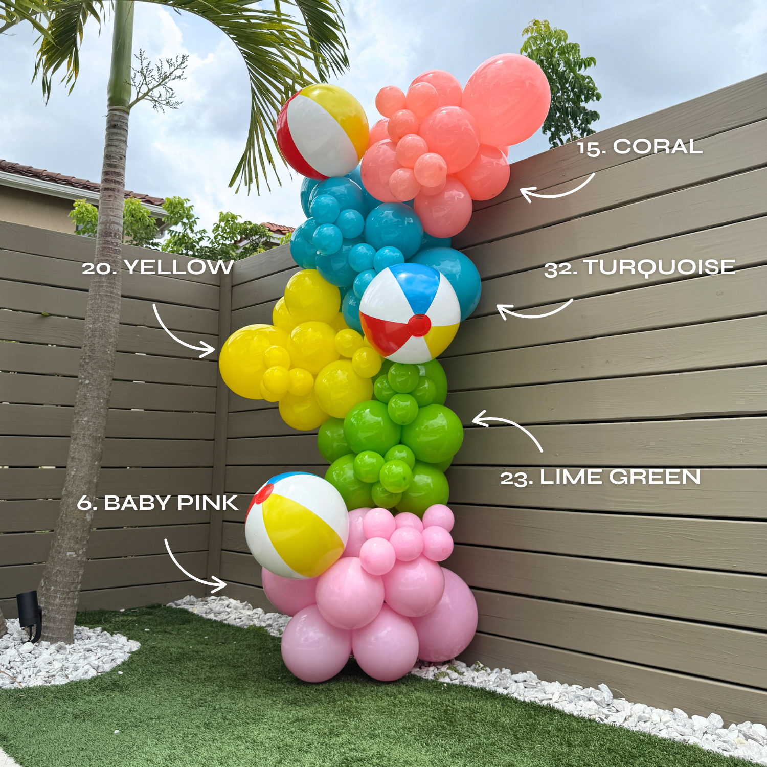 SUMMER GARLAND - BABY PINK, LIME GREEN, YELLOW, TURQUOISE & CORAL