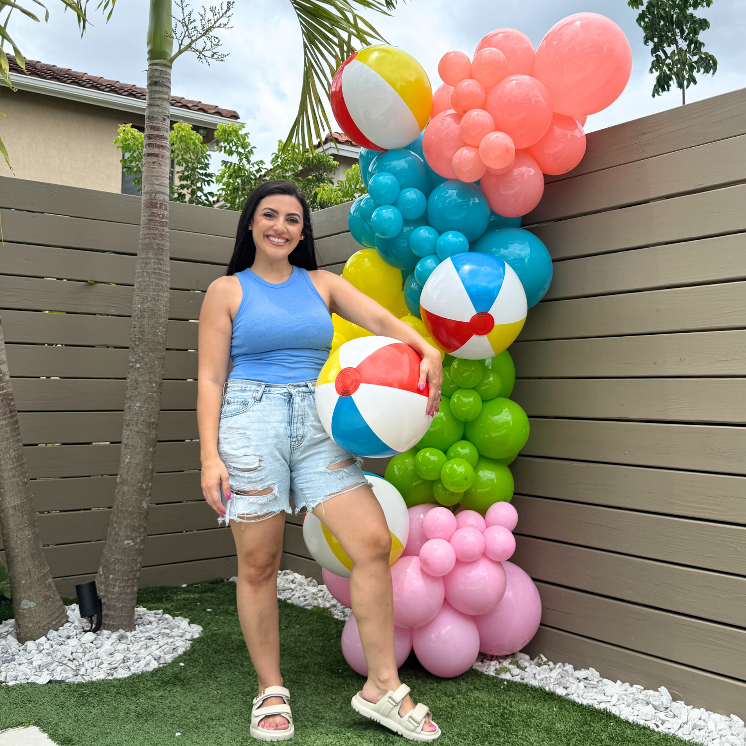SUMMER GARLAND - BABY PINK, LIME GREEN, YELLOW, TURQUOISE & CORAL