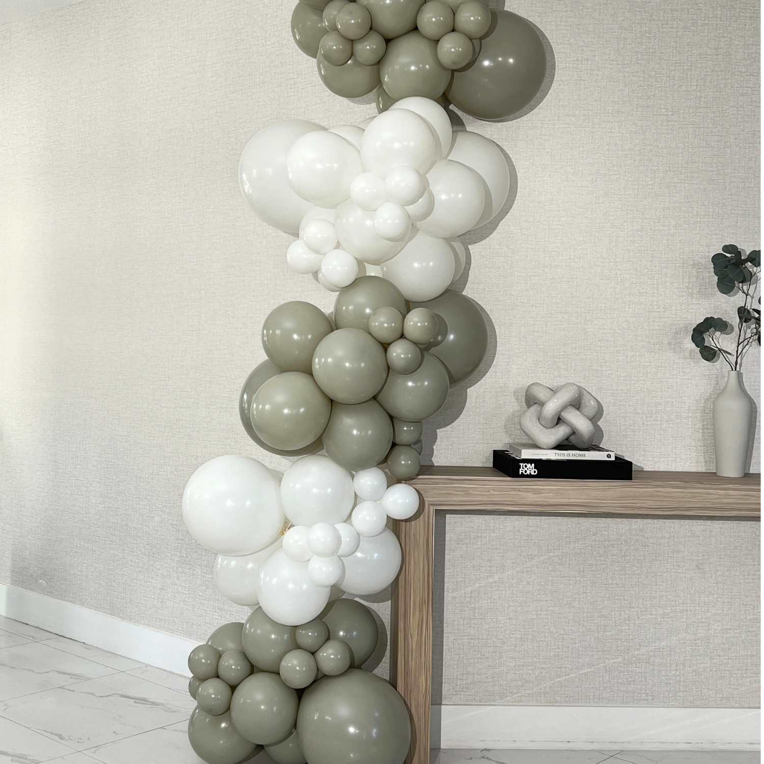 STONE & WHITE Balloon Garland Kit