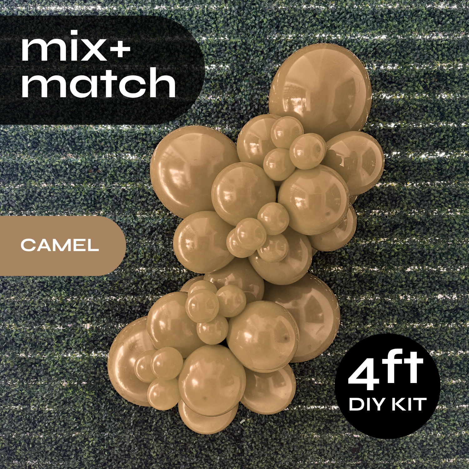 Pop Up Balloon Garland Kit, Mix & Match Camel 4ft Professional Grade Latex Balloon Arch