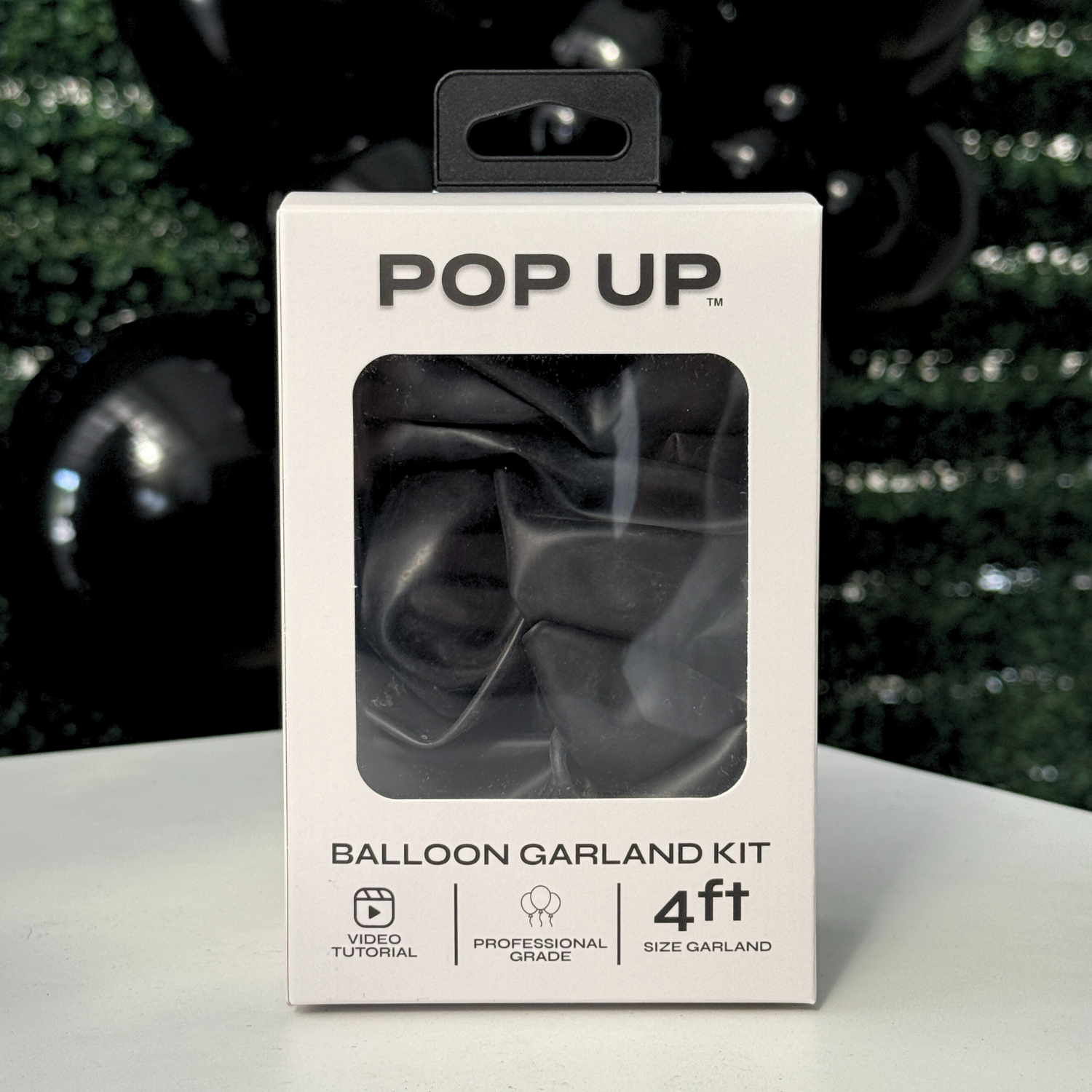 Pop Up Balloon Garland Kit, Mix & Match Black 4ft Professional Grade Latex Balloon Arch