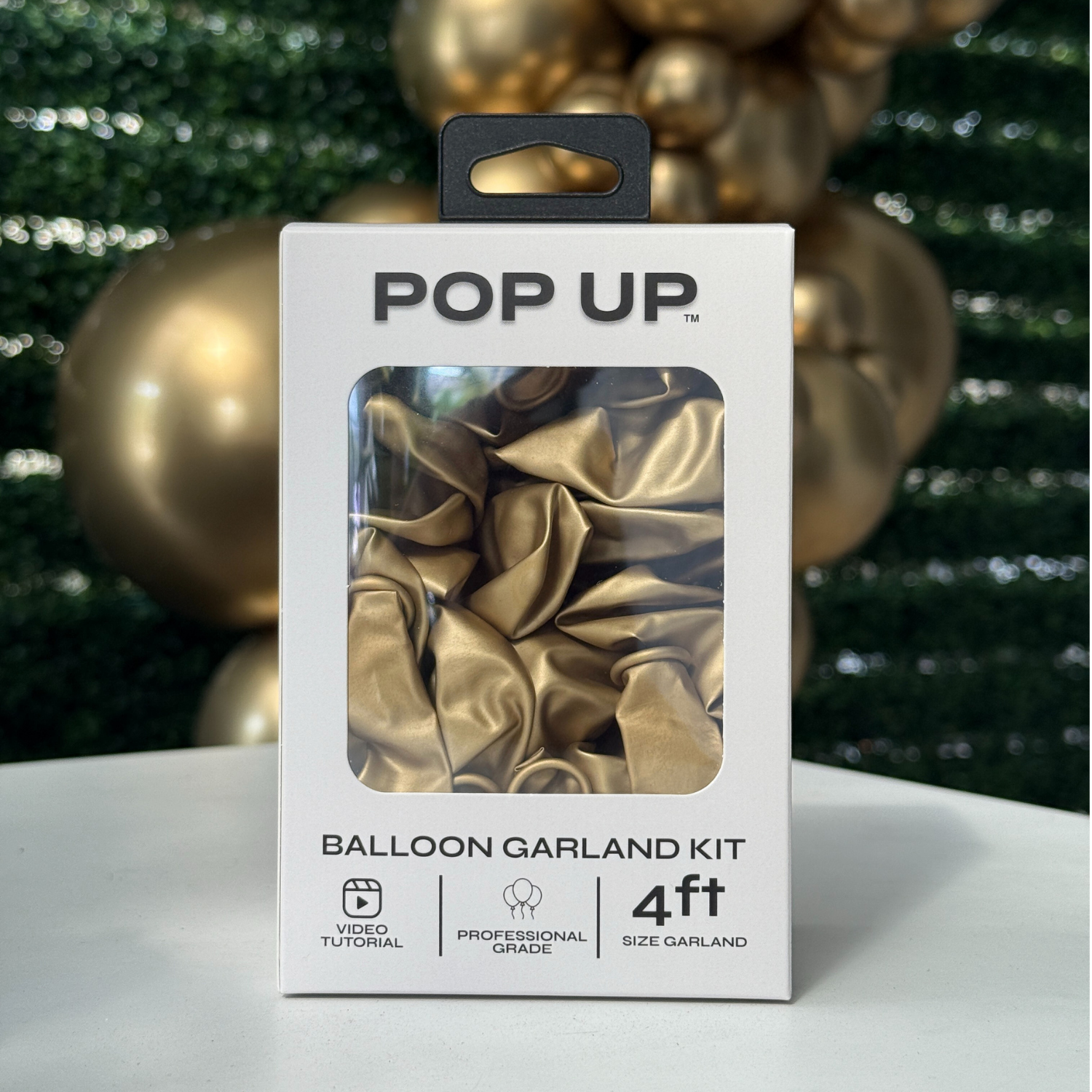 Pop Up Balloon Garland Kit, Mix & Match Gold 4ft Professional Grade Latex Balloon Arch