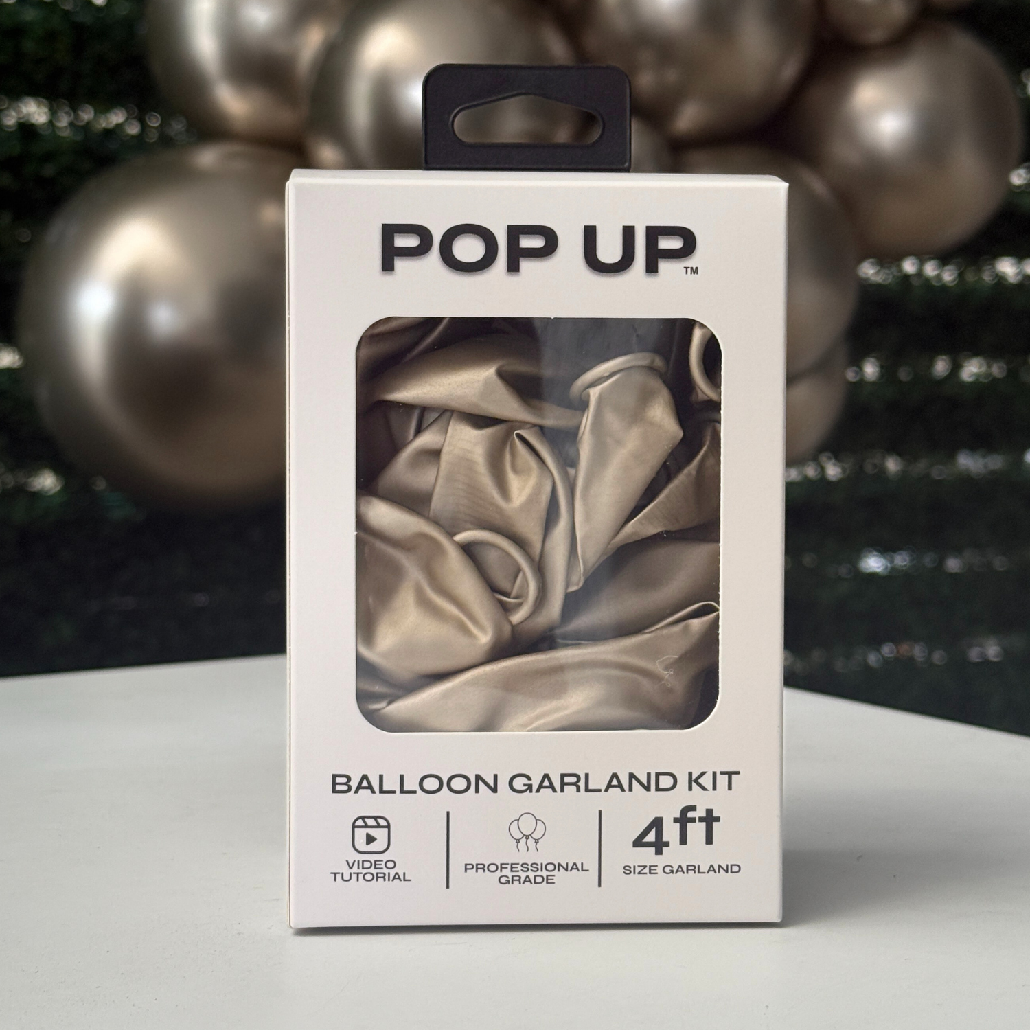 Pop Up Balloon Garland Kit, Mix & Match Champagne 4ft Professional Grade Latex Balloon Arch