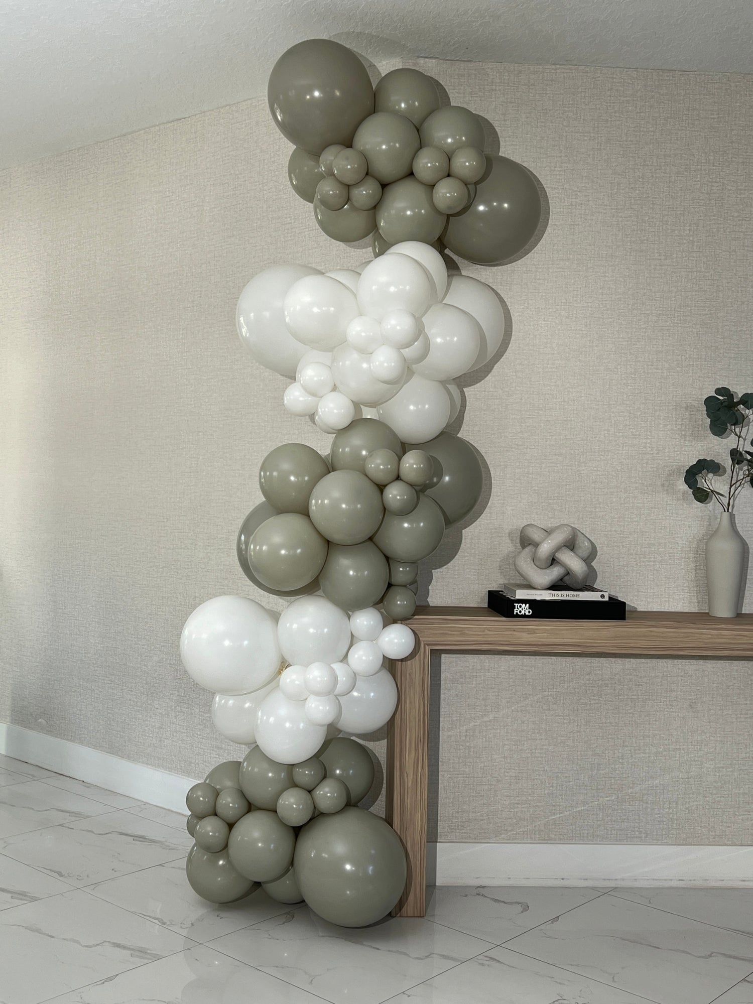 STONE & WHITE Balloon Garland Kit
