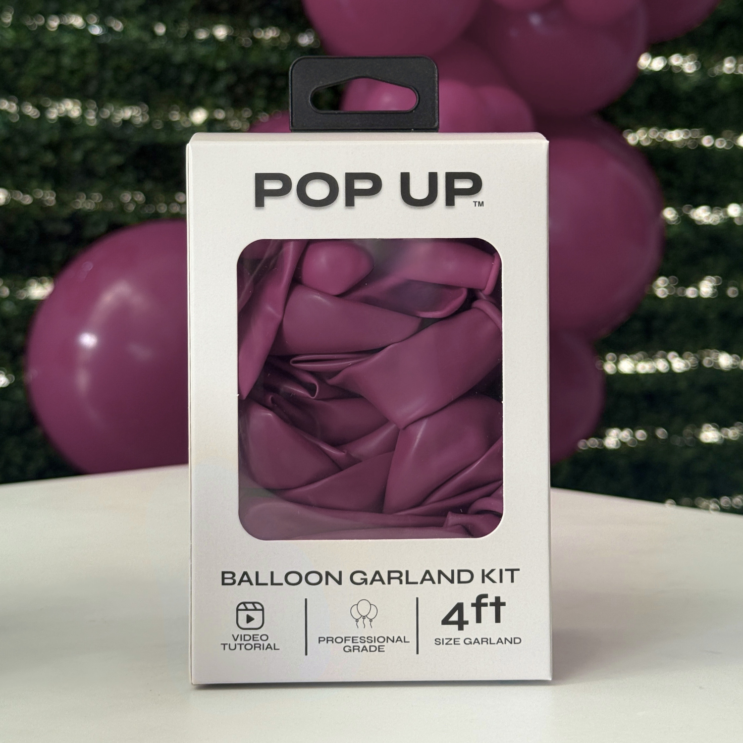 Pop Up Balloon Garland Kit, Mix & Match Mauve Purple 4ft Professional Grade Latex Balloon Arch