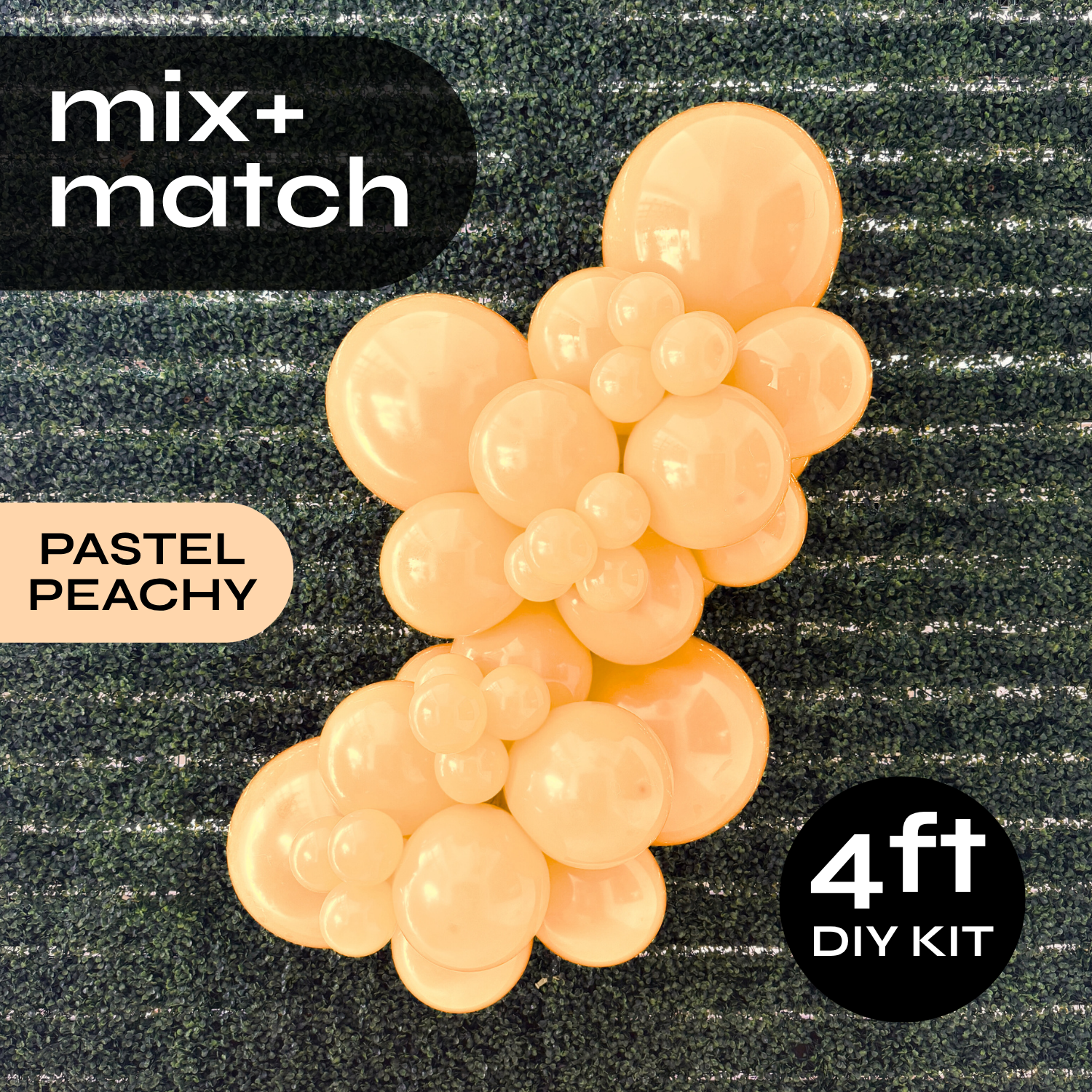 Pop Up Balloon Garland Kit, Mix & Match Pastel Peachy 4ft Professional Grade Latex Balloon Arch