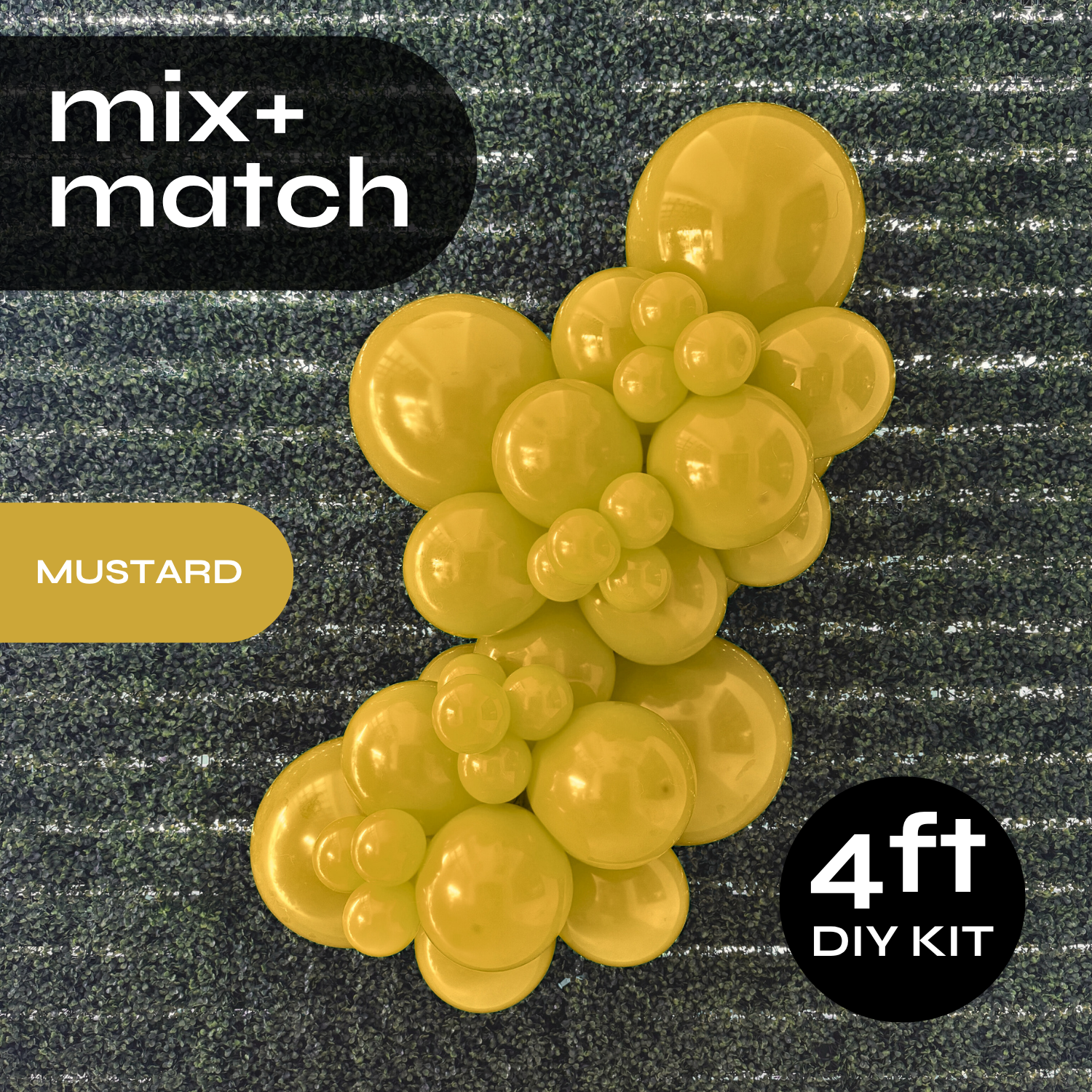 Pop Up Balloon Garland Kit, Mix & Match Mustard 4ft Professional Grade Latex Balloon Arch