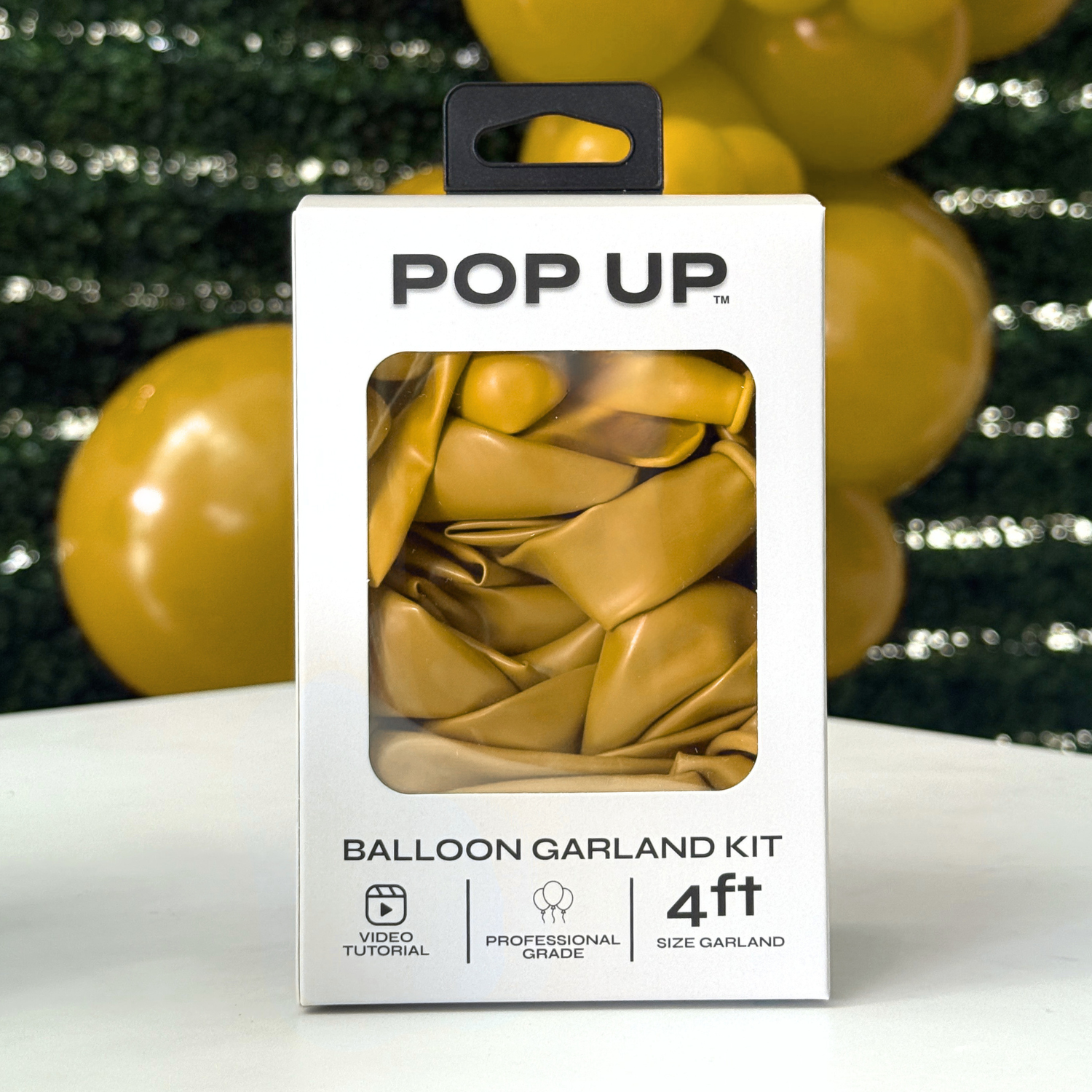 Pop Up Balloon Garland Kit, Mix & Match Mustard 4ft Professional Grade Latex Balloon Arch
