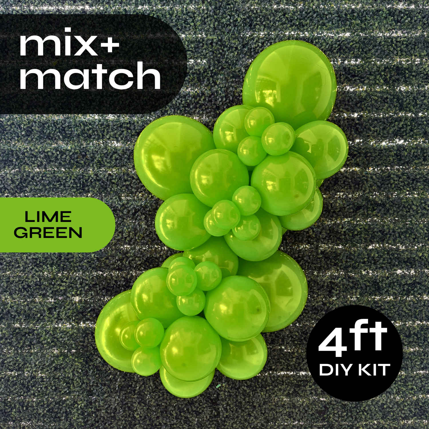 Pop Up Balloon Garland Kit, Mix & Match Lime Green 4ft Professional Grade Latex Balloon Arch