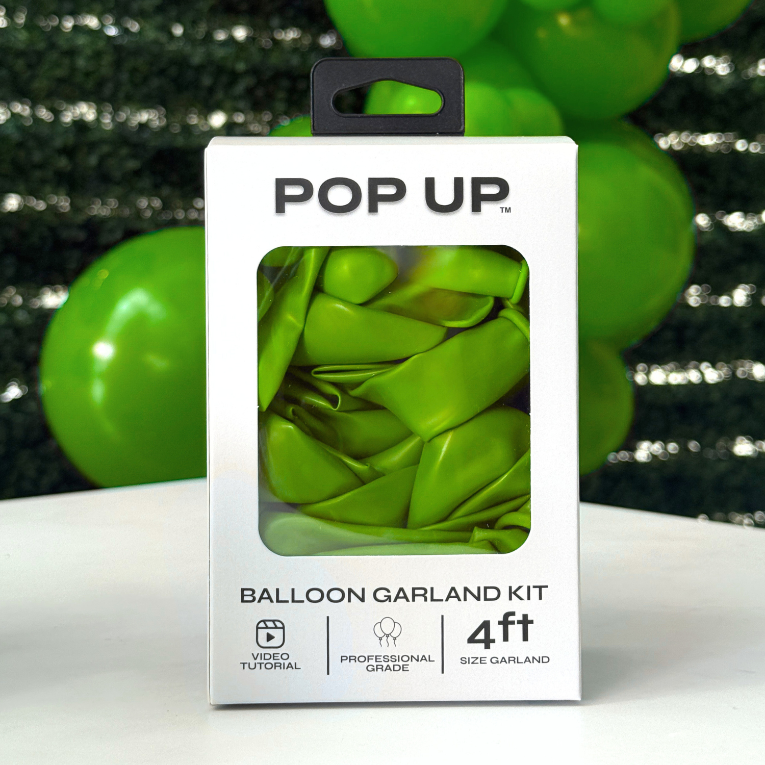 Pop Up Balloon Garland Kit, Mix & Match Lime Green 4ft Professional Grade Latex Balloon Arch