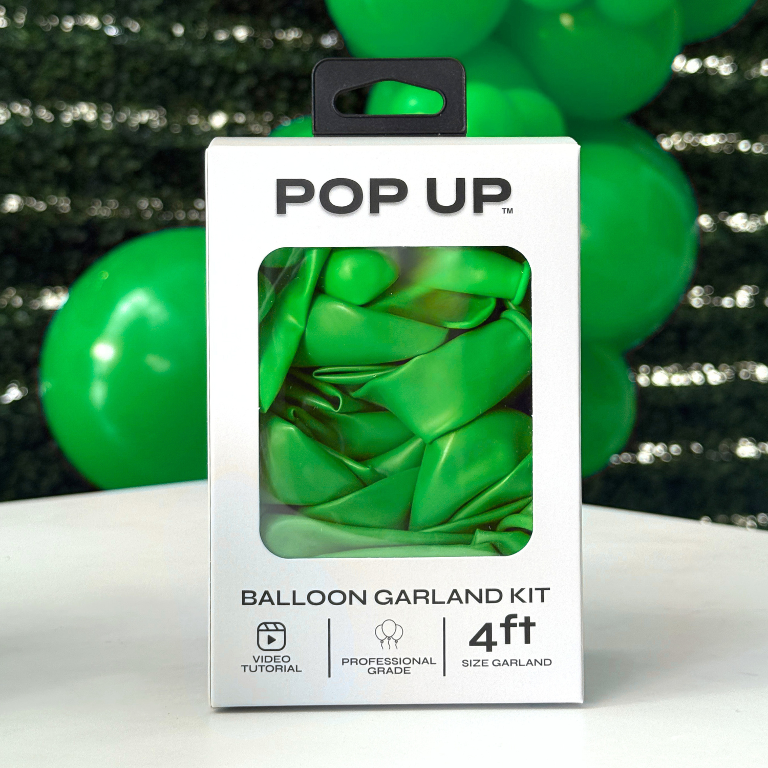 Pop Up Balloon Garland Kit, Mix & Match Green 4ft Professional Grade Latex Balloon Arch
