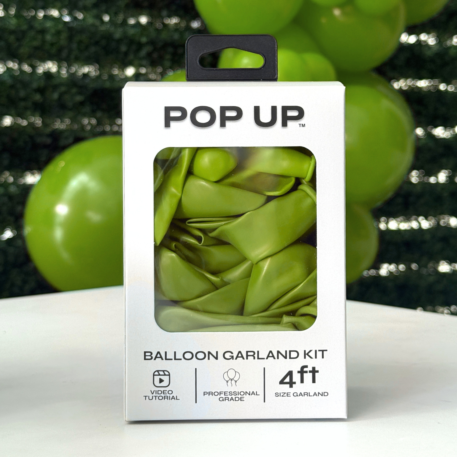 Pop Up Balloon Garland Kit, Mix & Match Warm Green 4ft Professional Grade Latex Balloon Arch