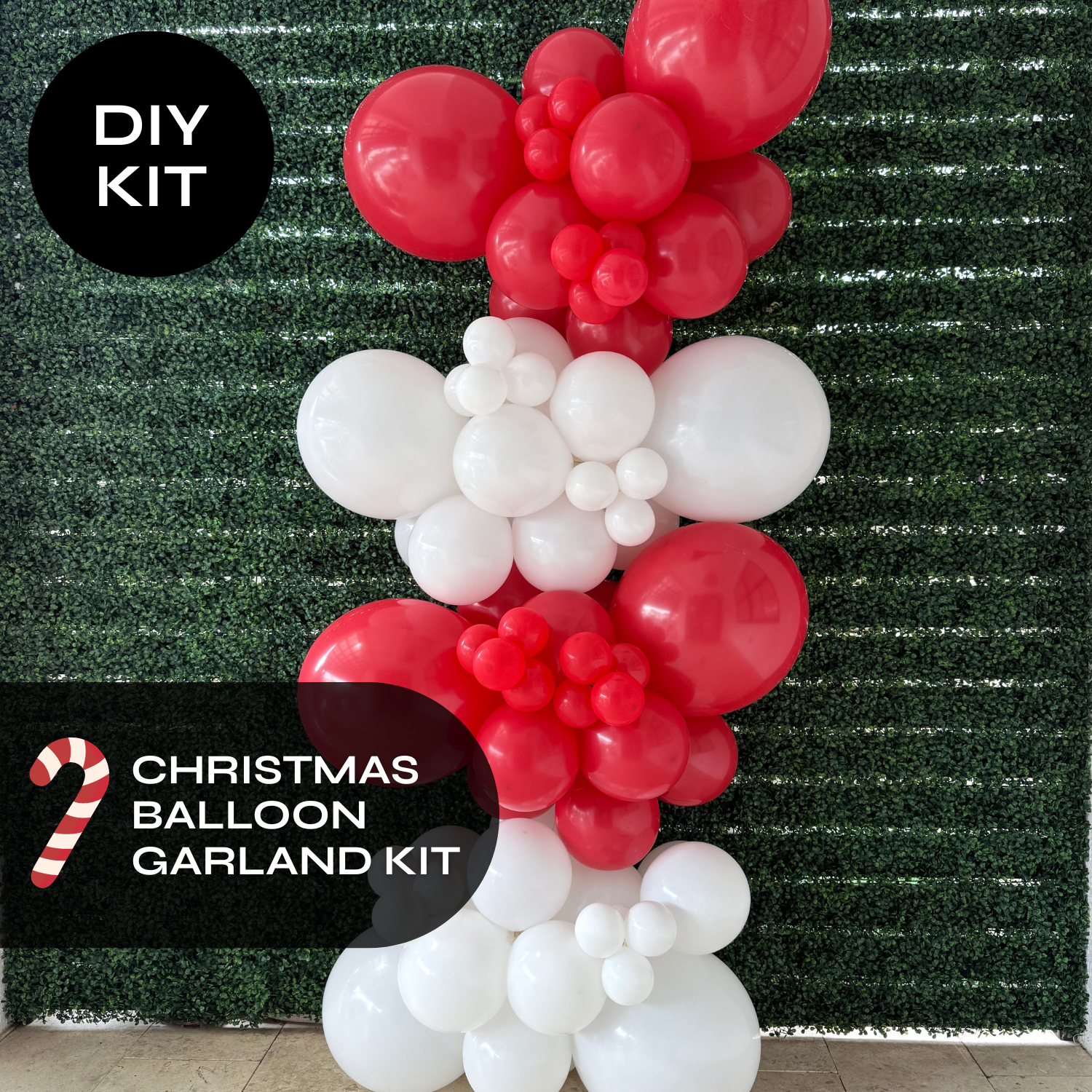 Christmas Balloon Garland Kit - Red & White