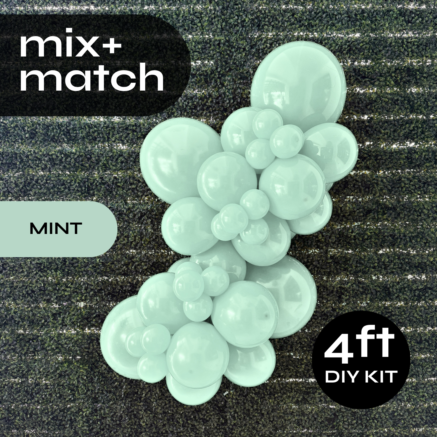 Pop Up Balloon Garland Kit, Mix & Match Mint 4ft Professional Grade Latex Balloon Arch