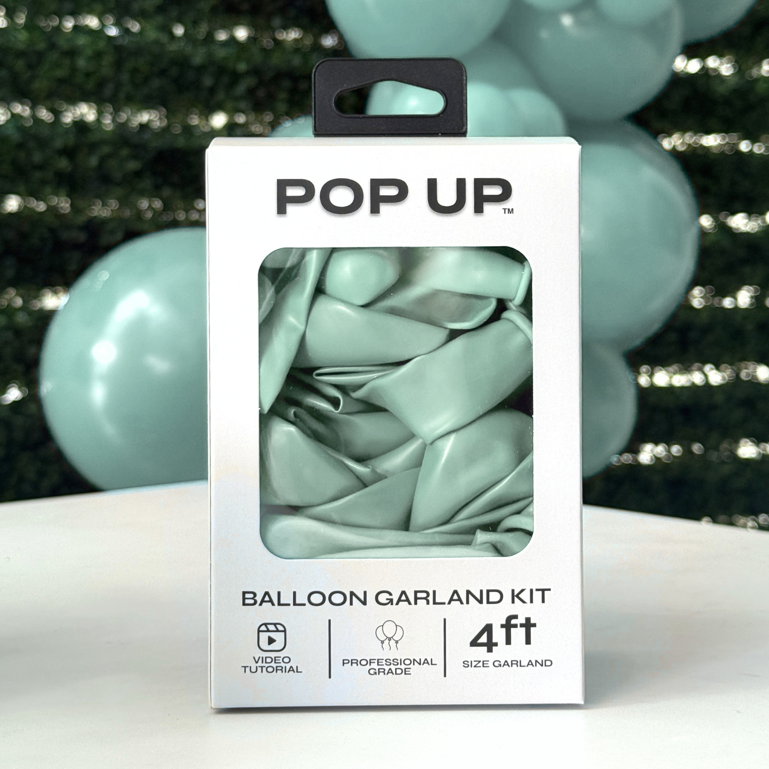 Pop Up Balloon Garland Kit, Mix & Match Mint 4ft Professional Grade Latex Balloon Arch