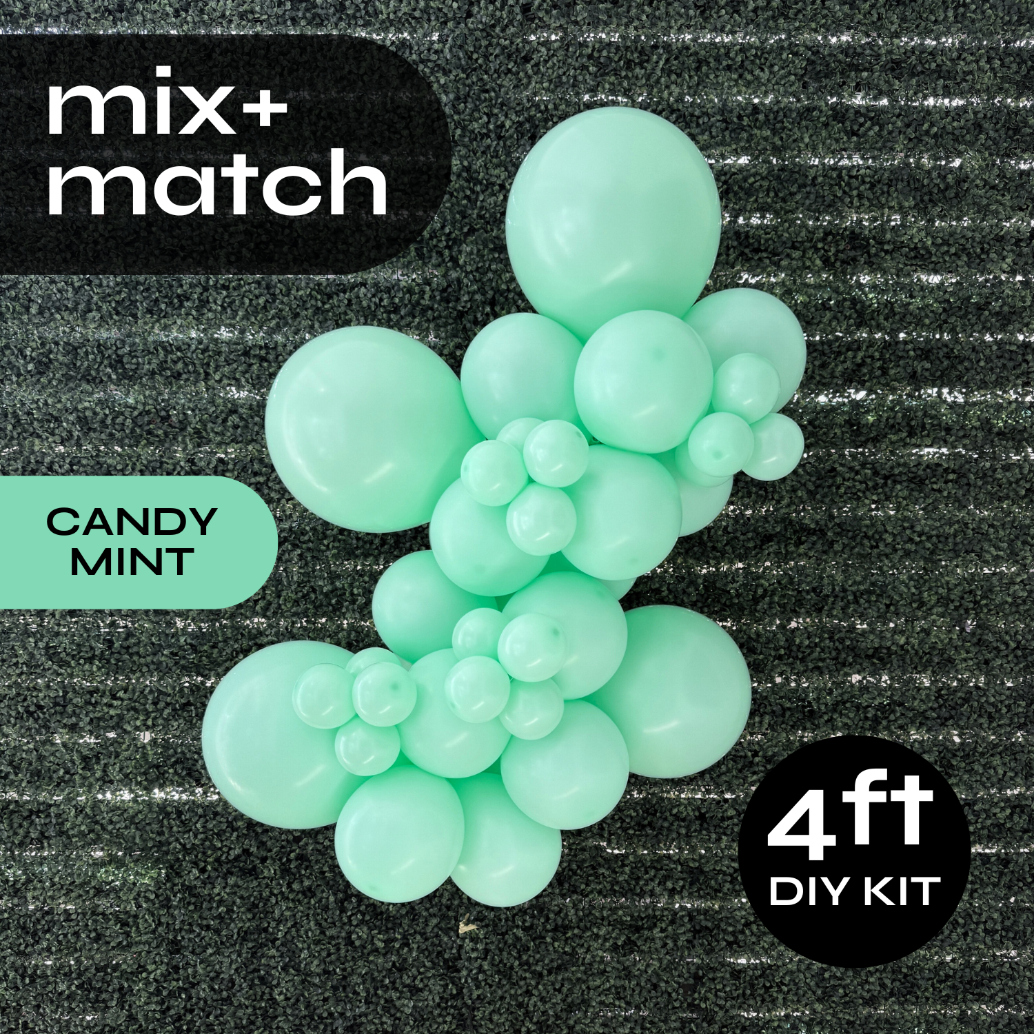Pop Up Balloon Garland Kit, Mix & Match Candy Mint 4ft Professional Grade Latex Balloon Arch