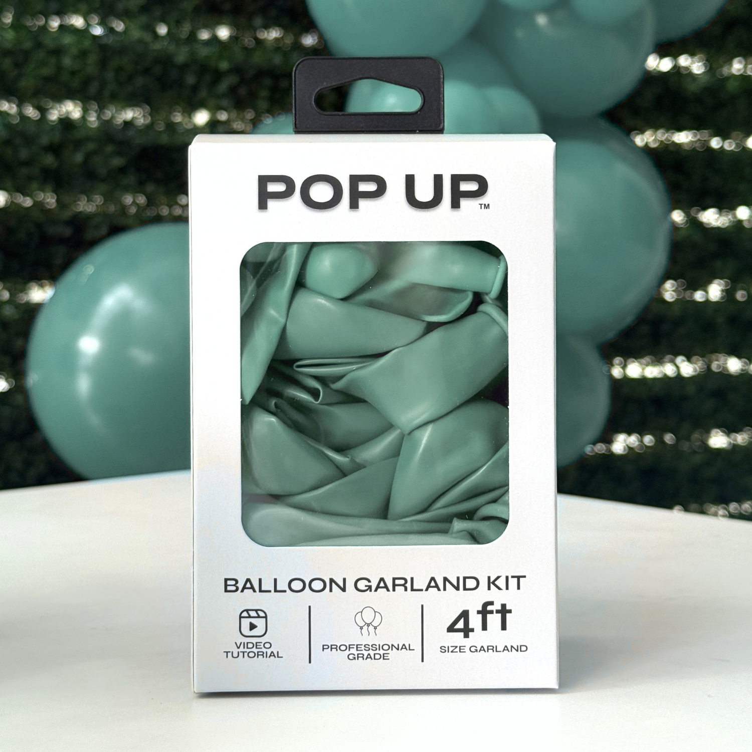 Pop Up Balloon Garland Kit, Mix & Match Cool Green 4ft Professional Grade Latex Balloon Arch
