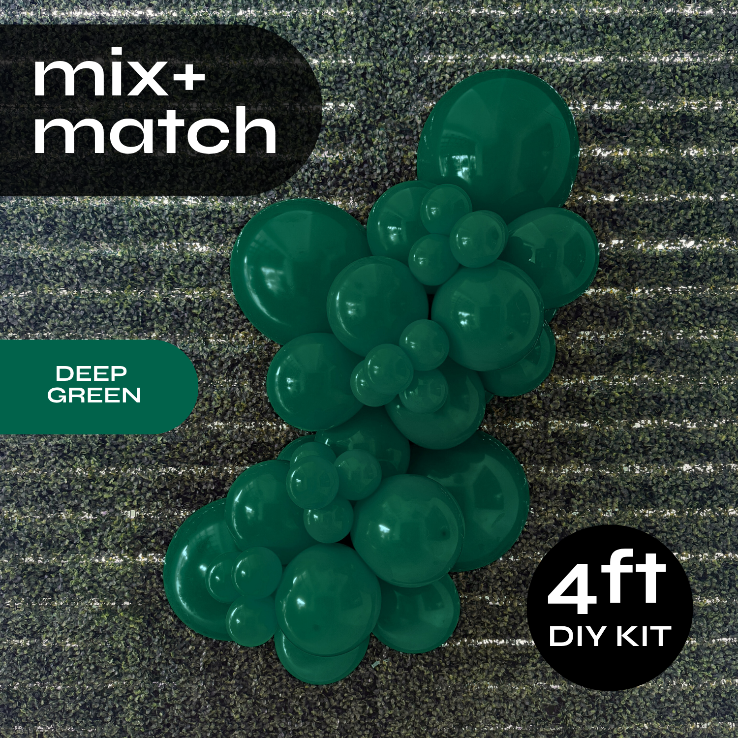 Pop Up Balloon Garland Kit, Mix & Match Deep Green 4ft Professional Grade Latex Balloon Arch