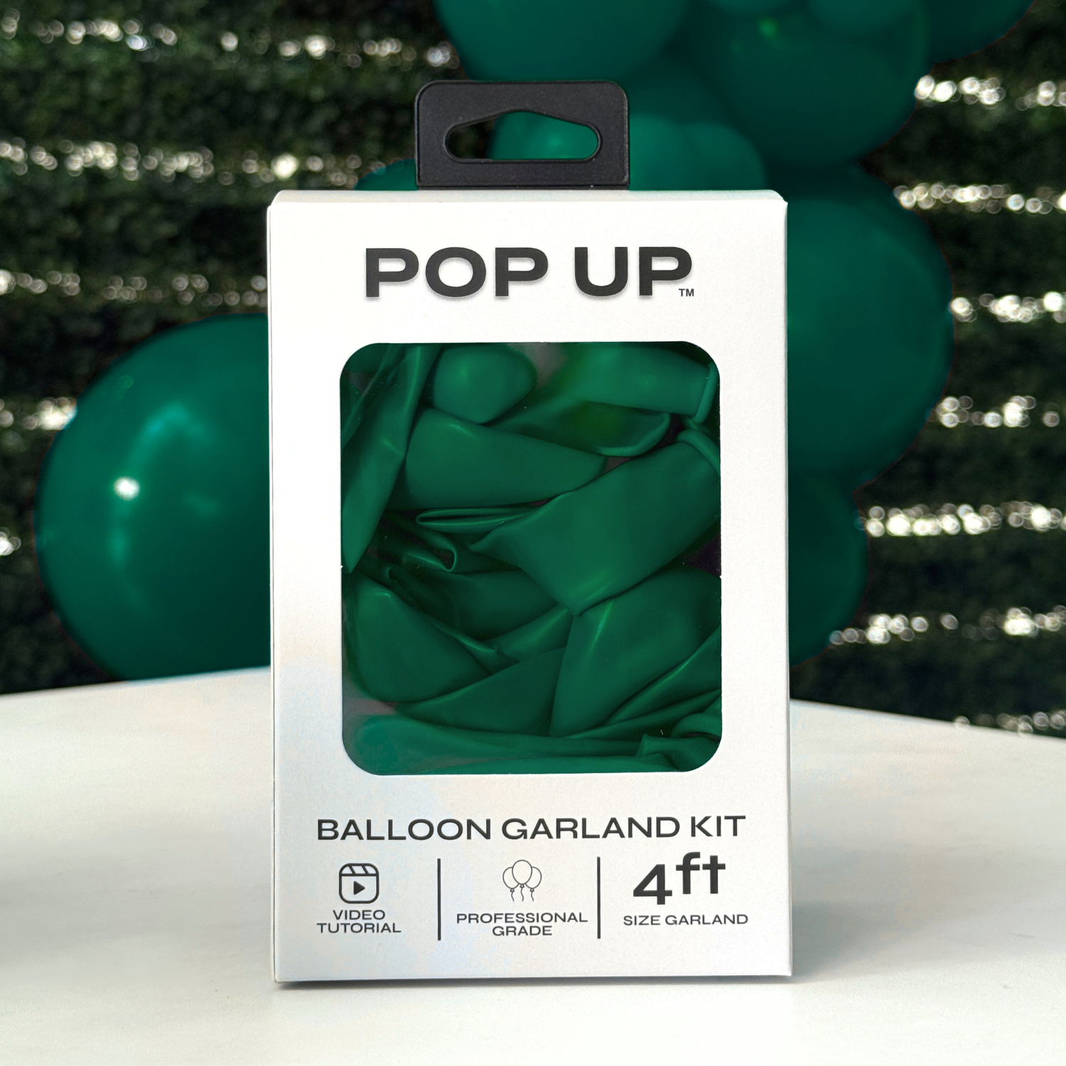 Pop Up Balloon Garland Kit, Mix & Match Deep Green 4ft Professional Grade Latex Balloon Arch