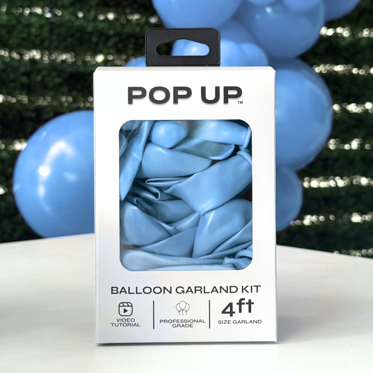 Pop Up Balloon Garland Kit, Mix & Match Matte Blue 4ft Professional Grade Latex Balloon Arch