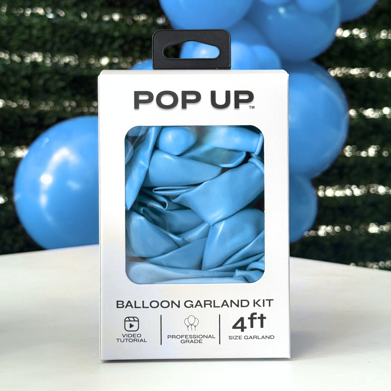 Pop Up Balloon Garland Kit, Mix & Match Baby Blue 4ft Professional Grade Latex Balloon Arch