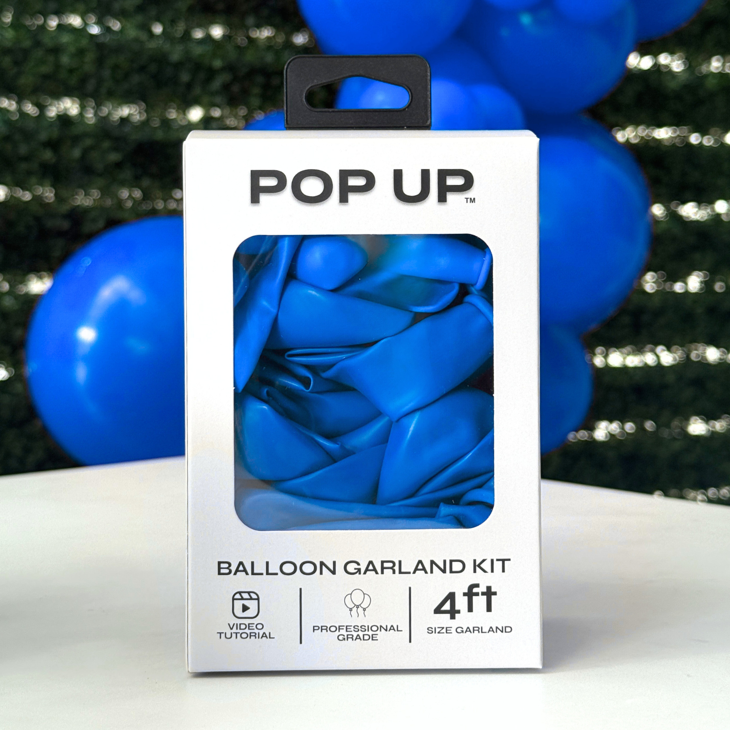 Pop Up Balloon Garland Kit, Mix & Match Blue 4ft Professional Grade Latex Balloon Arch