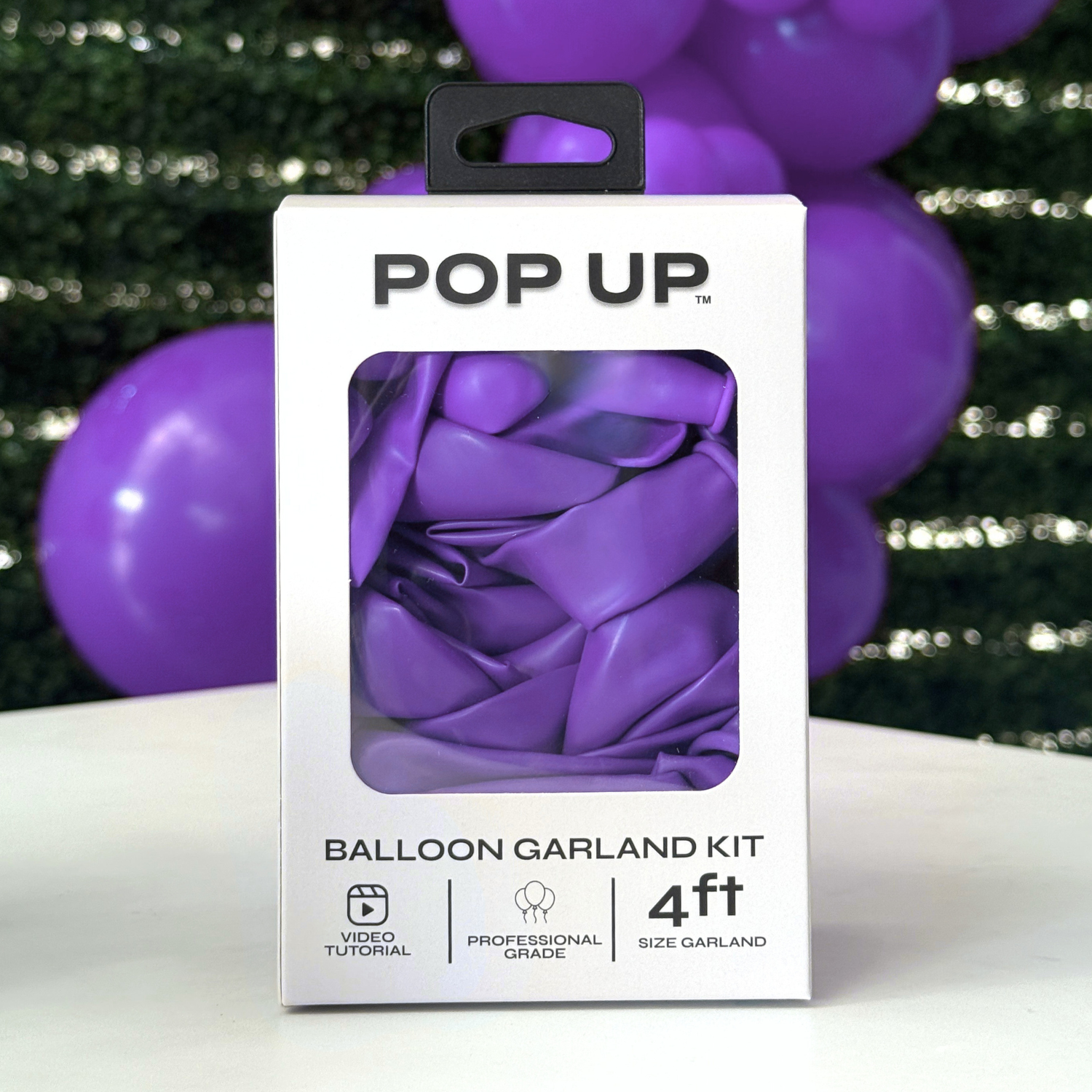 Pop Up Balloon Garland Kit, Mix & Match Purple 4ft Professional Grade Latex Balloon Arch