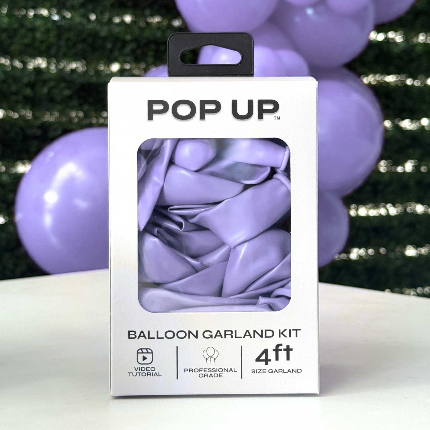 Pop Up Balloon Garland Kit, Mix & Match Pastel Purple 4ft Professional Grade Latex Balloon Arch