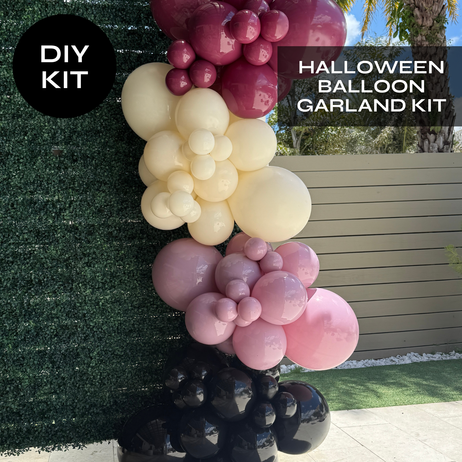 Halloween Balloon Garland Kit - Mauve Purple & Purple Rose